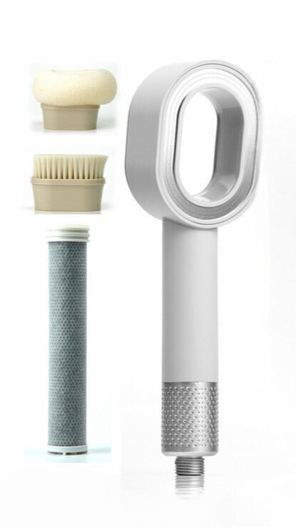 SORA –  Hochdruck-Duschkopf Schwamm, Bürste und Filter - Komplettpaket